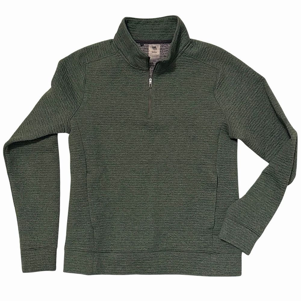 VRST 1/4 Zip Pullover‎ Recharge Lunar  Mens Sz S Heather Green UPF 50+